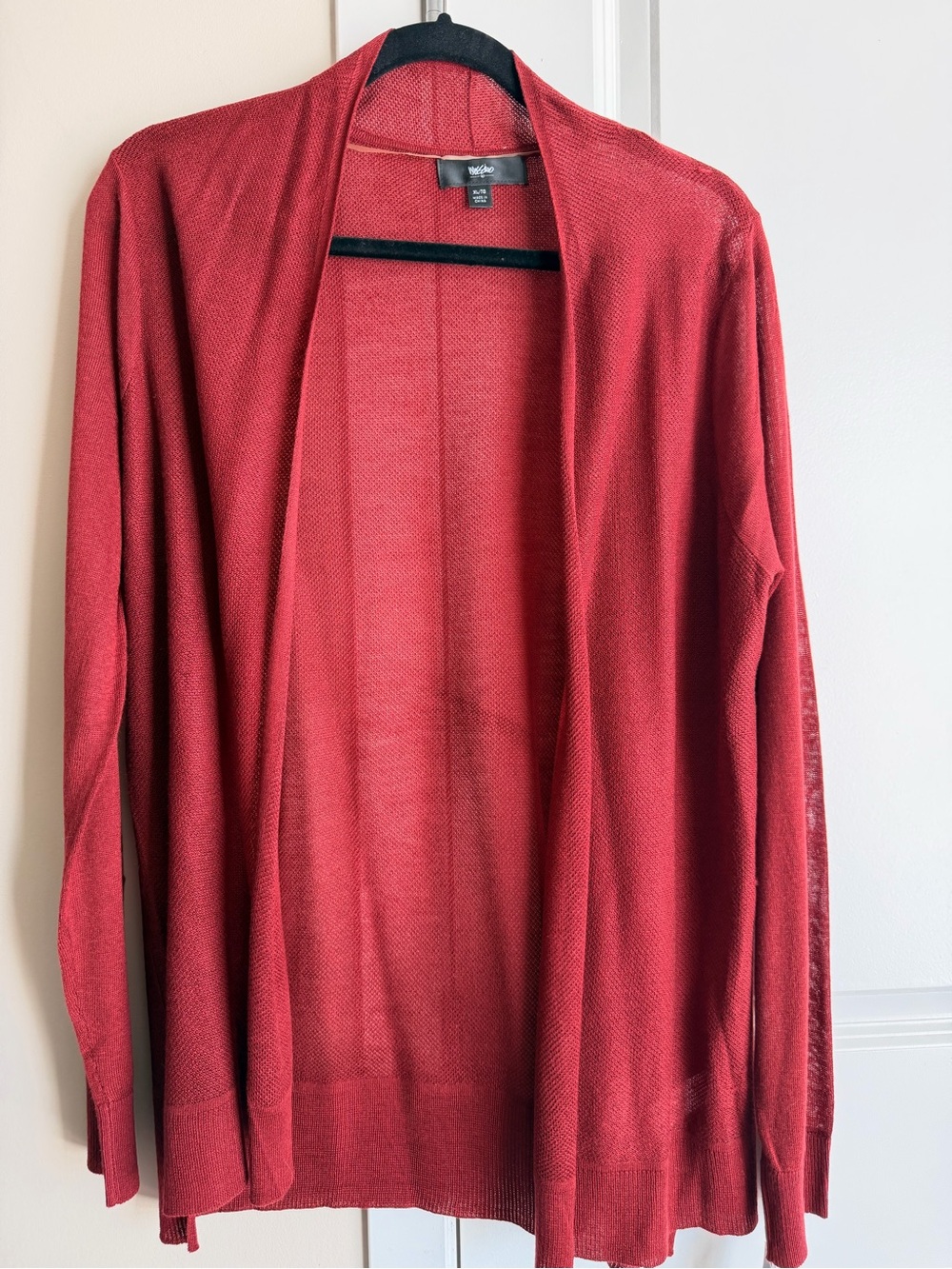Massimo Open-Front Cardigan - Brick Red